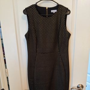 Clavin Klein Fitted black and gold dress